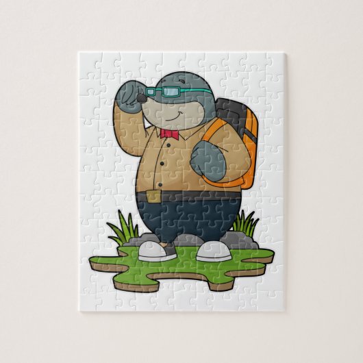 Mole as Hiker with Backpack Legpuzzel (Verticaal)