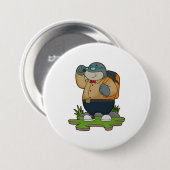 Mole as Hiker with Backpack Ronde Button 7,6 Cm (Voorkant /achterkant)