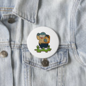 Mole as Hiker with Backpack Ronde Button 7,6 Cm (In situ)