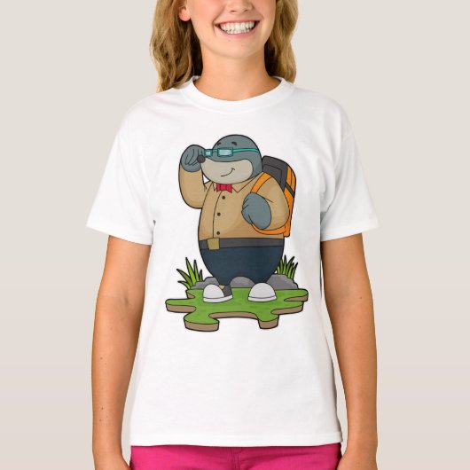 Mole as Hiker with Backpack T-shirt (Voorkant)