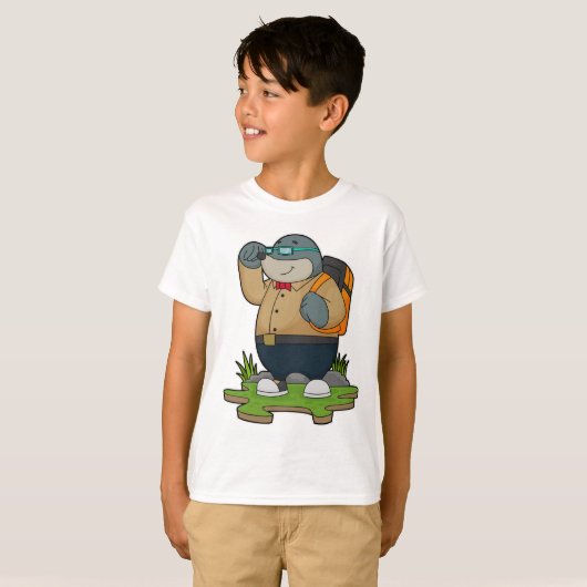 Mole as Hiker with Backpack T-shirt (Voorkant volledig)