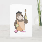 Mole as Painter with Paint brush Kaart (Achterkant)