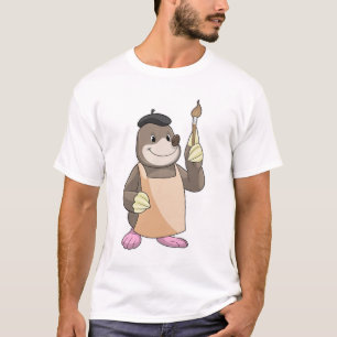 Mole as Painter with Paint brush T-shirt