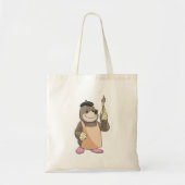 Mole as Painter with Paint brush Tote Bag (Voorkant)
