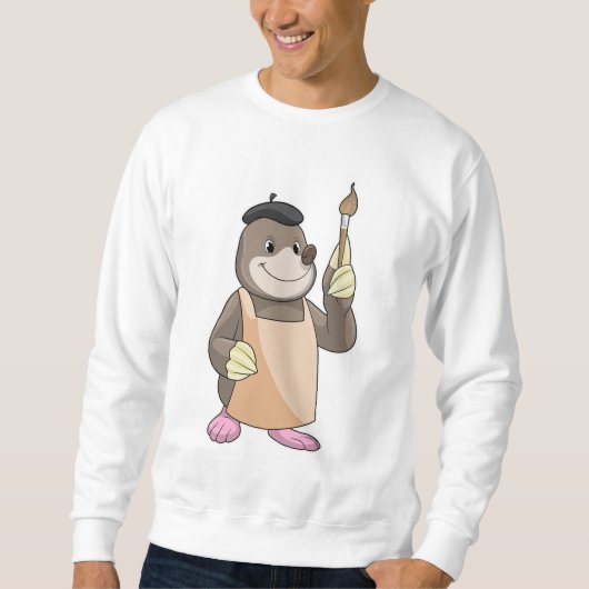 Mole as Painter with Paint brush Trui (Voorkant)