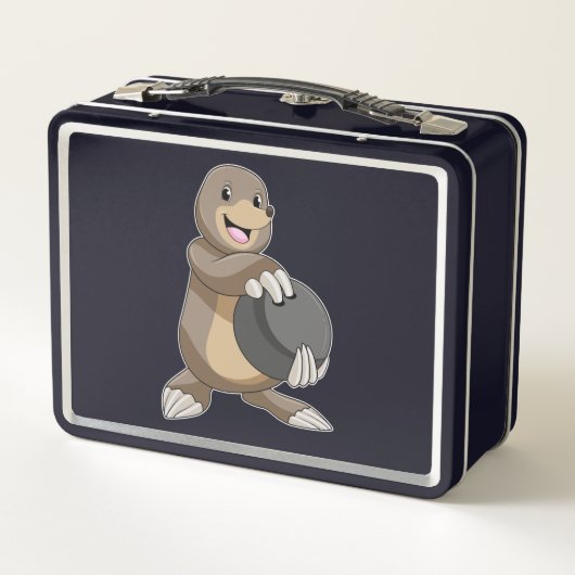 Mole bij Bowling met Bowling ball (Achterkant)