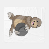 Mole bij Bowling met Bowling ball Fleece Deken (Voorkant (Horizontaal))