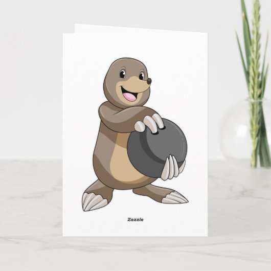 Mole bij Bowling met Bowling ball Kaart (Achterkant)