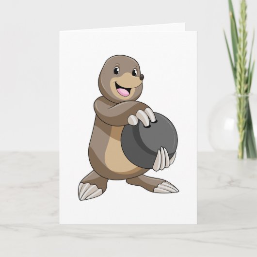 Mole bij Bowling met Bowling ball Kaart (Voorkant)