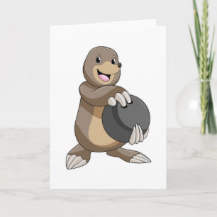 Mole bij Bowling met Bowling ball Kaart