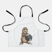 Mole bij Bowling met Bowling ball Schort (Voorkant)