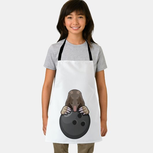 Mole bij Bowling met Bowling ball Schort (Insitu)