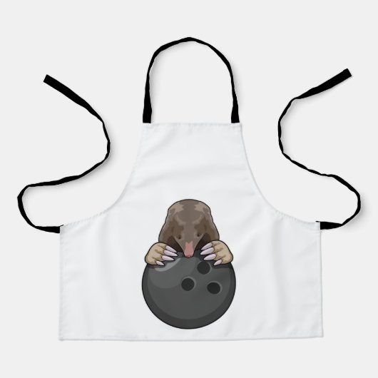 Mole bij Bowling met Bowling ball Schort (Voorkant)