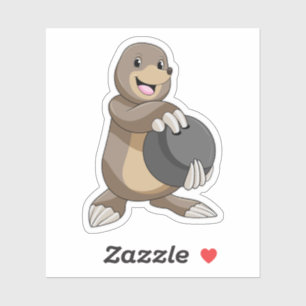 Mole bij Bowling met Bowling ball Sticker