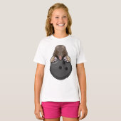 Mole bij Bowling met Bowling ball T-shirt (Voorkant volledig)