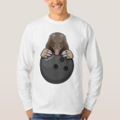 Mole bij Bowling met Bowling ball T-shirt (Voorkant)