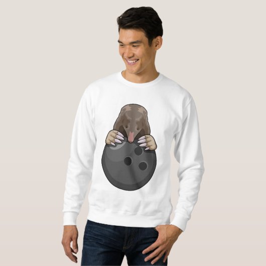 Mole bij Bowling met Bowling ball Trui (Voorkant volledig)