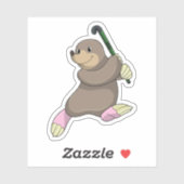 Mole bij Hockey met Hockey bat Sticker (Vel)
