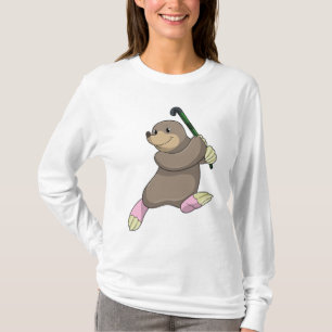 Mole bij Hockey met Hockey bat T-shirt