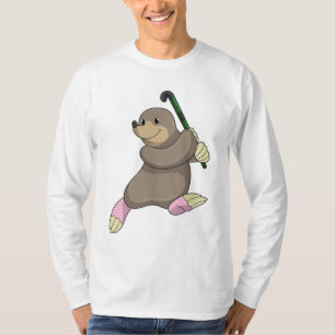 Mole bij Hockey met Hockey bat T-shirt