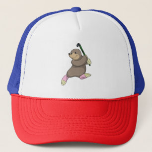 Mole bij Hockey met Hockey bat Trucker Pet
