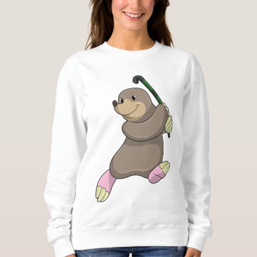 Mole bij Hockey met Hockey bat Trui (Voorkant)