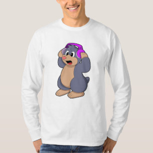 Mole bij Muziek met hoofdtelefoon T-shirt