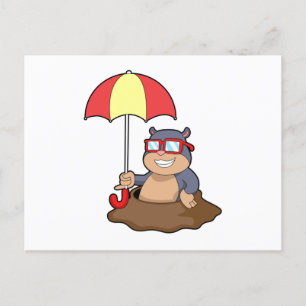 Mole bij Raining met Umbrella Briefkaart