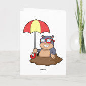 Mole bij Raining met Umbrella Kaart (Achterkant)