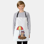 Mole bij Raining met Umbrella Schort (Gedragen)