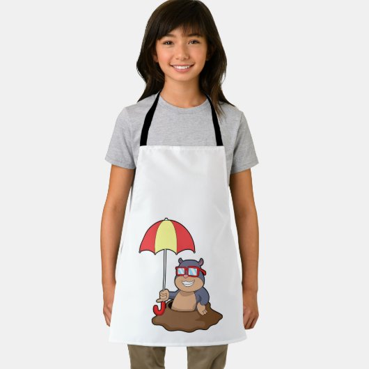 Mole bij Raining met Umbrella Schort (Insitu)