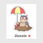 Mole bij Raining met Umbrella Sticker (Vel)
