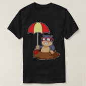 Mole bij Raining met Umbrella T-shirt (Design voorkant)