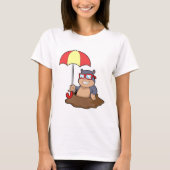 Mole bij Raining met Umbrella T-shirt (Voorkant)