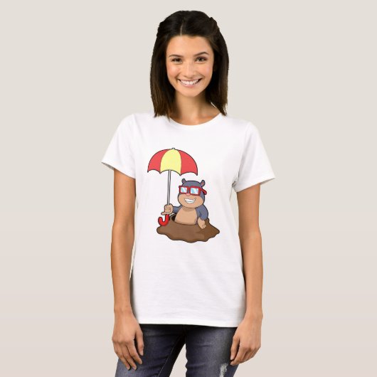 Mole bij Raining met Umbrella T-shirt (Voorkant volledig)
