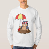 Mole bij Raining met Umbrella T-shirt (Voorkant)