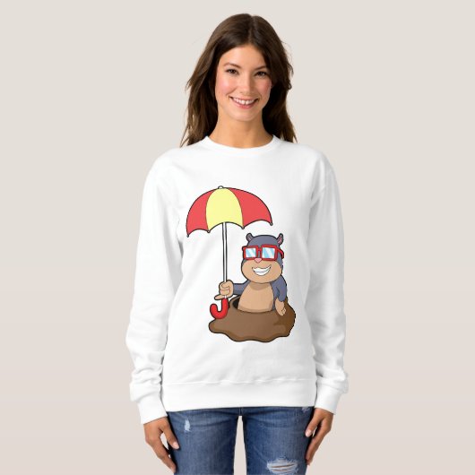 Mole bij Raining met Umbrella Trui (Voorkant volledig)