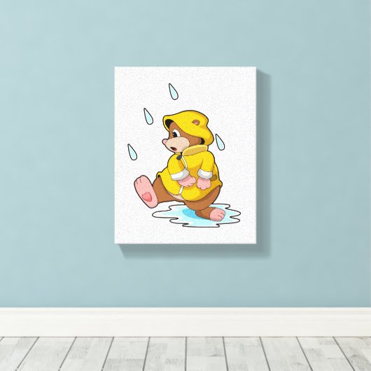 Mole bij Regen met regendruppels Canvas Afdruk (Insitu (Houten vloer))