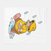 Mole bij Regen met regendruppels Fleece Deken (Voorkant (Horizontaal))