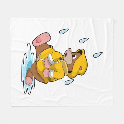 Mole bij Regen met regendruppels Fleece Deken (Voorkant (Horizontaal))