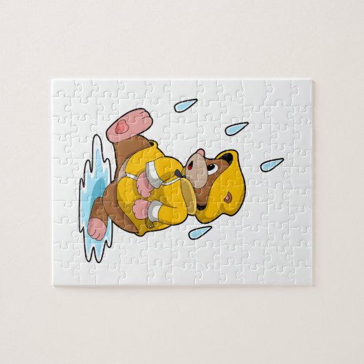 Mole bij Regen met regendruppels Legpuzzel (Horizontaal)