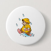 Mole bij Regen met regendruppels Ronde Button 7,6 Cm (Voorkant)