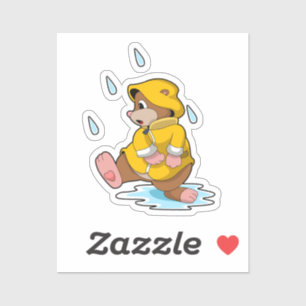 Mole bij Regen met regendruppels Sticker