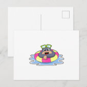 Mole bij Zwemmen met Swim ring.PNG Briefkaart (Voorkant / Achterkant)