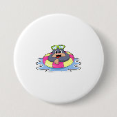 Mole bij Zwemmen met Swim ring.PNG Ronde Button 7,6 Cm (Voorkant)