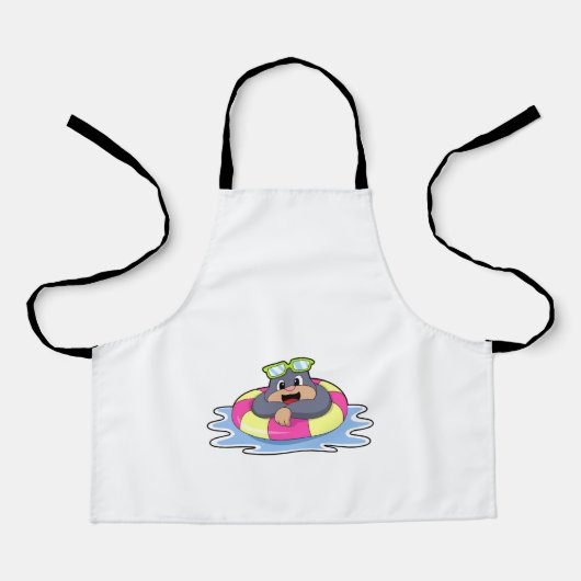 Mole bij Zwemmen met Swim ring.PNG Schort (Voorkant)