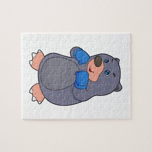 Mole Boxer Boxer Boxing-handschoenen Legpuzzel (Horizontaal)