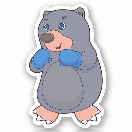 Mole Boxer Boxer Boxing-handschoenen Sticker (Voorkant)