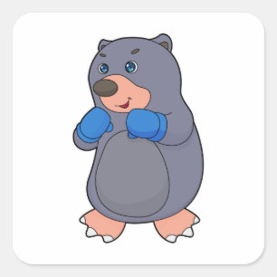 Mole Boxer Boxer Boxing-handschoenen Vierkante Sticker