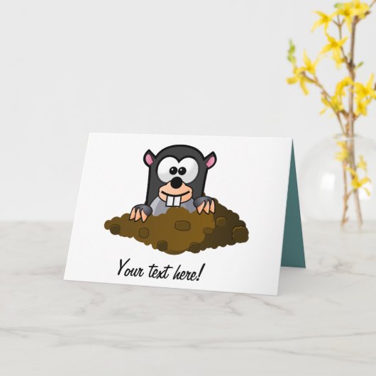 Mole cartoon kaart (Gele Bloem)